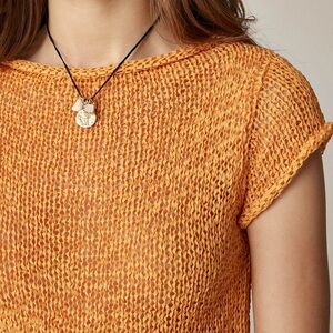 NWT J. Crew Montauk Textured Sweater-tee in Orange Size XS Spring Coastal Summer